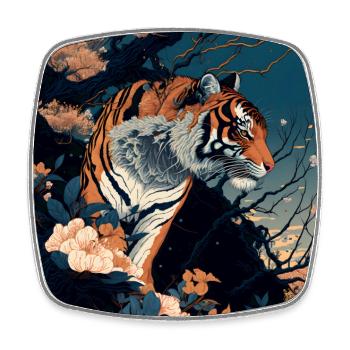 Tigre Ukiyo - Magnet carré - blanc - Devant