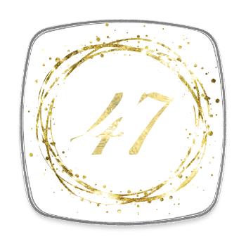 47 - Square fridge magnet - white - Front