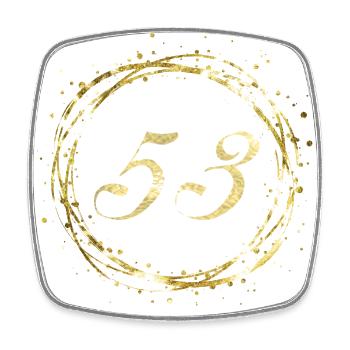 53 - Viereckiger Kühlschrankmagnet - Weiß - Vorne
