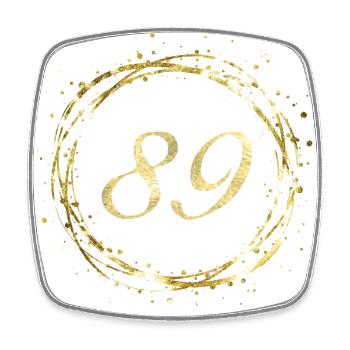 89 - Square fridge magnet - white - Front