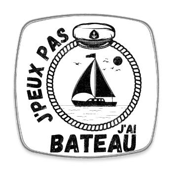 J'peux pas j'ai bateau - Magnet carré - blanc - Devant
