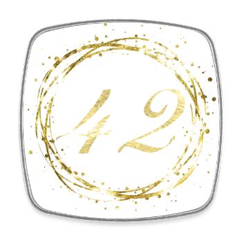 42 - Square fridge magnet - white - Front