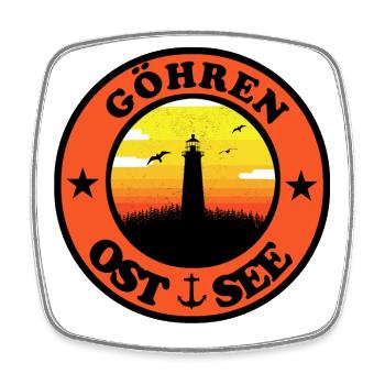 Leuchtturm Ostsee Göhren - Viereckiger Kühlschrankmagnet - Weiß - Vorne