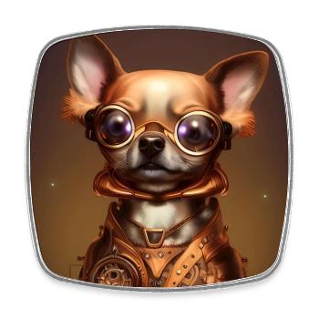 Professeur Chihuahua - Magnet carré - blanc - Devant