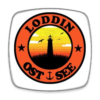 Leuchtturm Ostsee Loddin - Viereckiger Kühlschrankmagnet - Weiß - Vorne