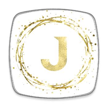J - Square fridge magnet - white - Front