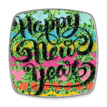 Happy new year - Square fridge magnet - white - Front