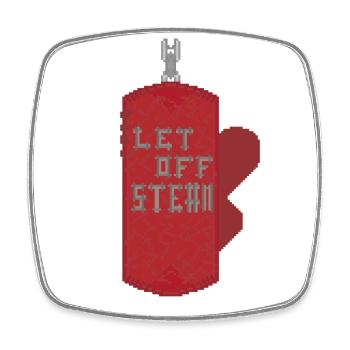 LET OFF STEAM - Square fridge magnet - white - Front
