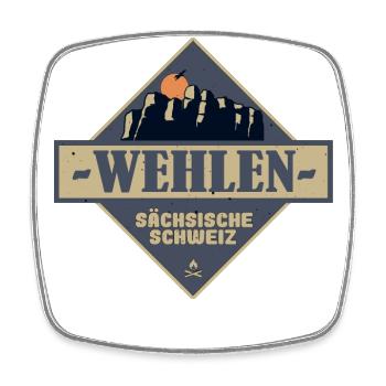sächsische Schweiz Wehlen - Viereckiger Kühlschrankmagnet - Weiß - Vorne