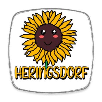 Heringsdorf - Viereckiger Kühlschrankmagnet - Weiß - Vorne