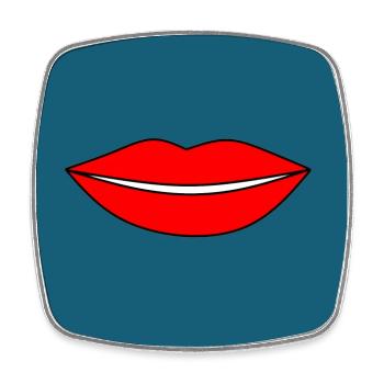 Pop-Art Lippen Lippenstift Poster bunt Geschenk - Viereckiger Kühlschrankmagnet - Weiß - Vorne