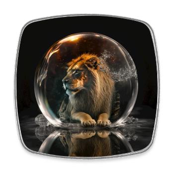 Lionsphere - Löwensphere - Magnet carré - blanc - Devant