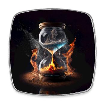 Magic Hourglass - Magische Sanduhr - Square fridge magnet - white - Front
