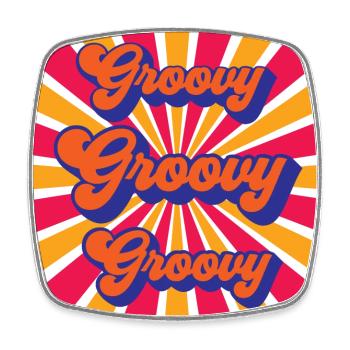Groovy Groovy Groovy Retro design - Magnet carré - blanc - Devant