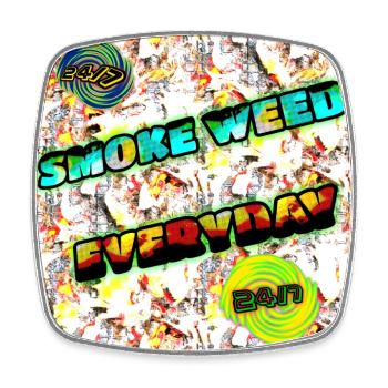 Smoke hashish every day - WeedPicture_1 - 2023 - Square fridge magnet - white - Front