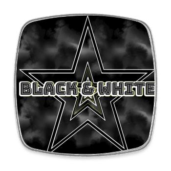Black & White - Abbild - 2023 - Viereckiger Kühlschrankmagnet - Weiß - Vorne