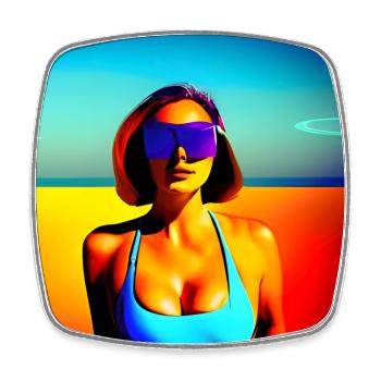 Last sun on Mars - Square fridge magnet - white - Front