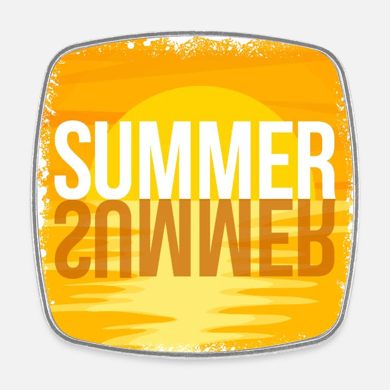 summer2 - Square fridge magnet - white