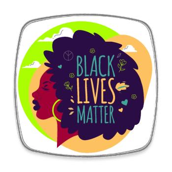 Black Lives Matter - Magnet carré - blanc - Devant