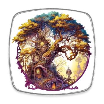 Treehouse Series No. 1 - Square fridge magnet - white - Front