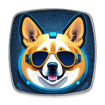 Cooler Corgi - Viereckiger Kühlschrankmagnet - Weiß - Vorne