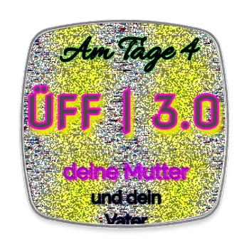 Üff | 3.0 - Club WoW - Viereckiger Kühlschrankmagnet - Weiß - Vorne