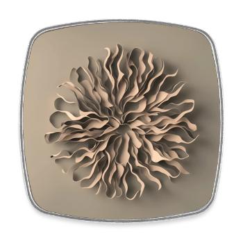 Abstract round pattern/shape, earth-toned - Square fridge magnet - white - Front