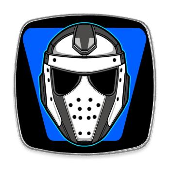 Eishockey Maske - Viereckiger Kühlschrankmagnet - Weiß - Vorne