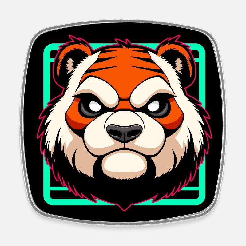 Evil Tiger - Square fridge magnet - white