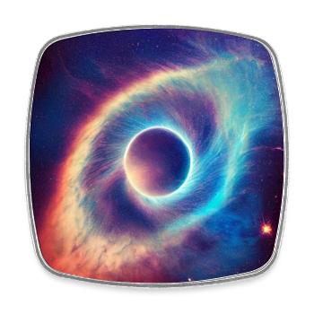 That eye in the sky - Square fridge magnet - white - Front