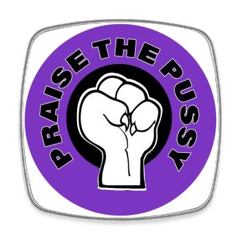 praise the pu§§y violett - Viereckiger Kühlschrankmagnet - Weiß - Vorne