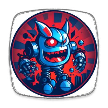 Evil Robot Series 02 - Square fridge magnet - white - Front