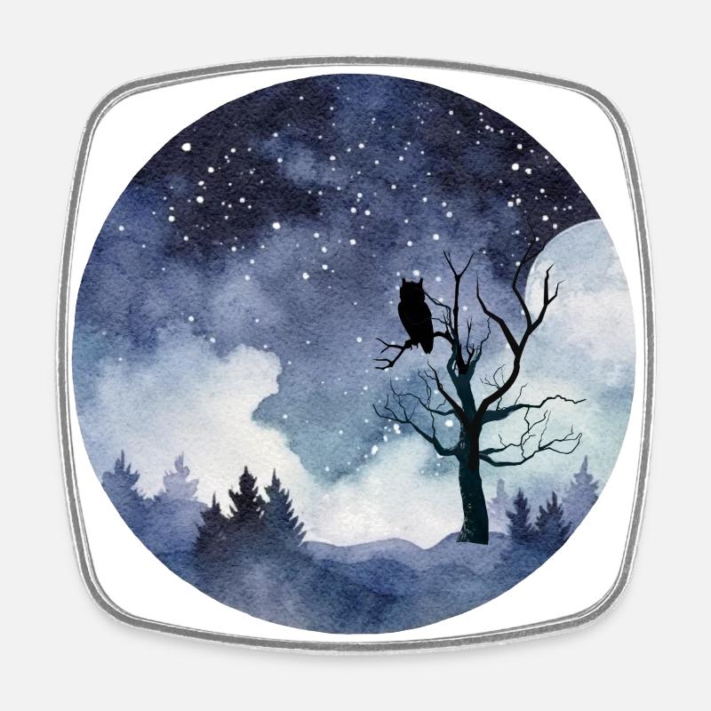 Silent footsteps - Square fridge magnet - white