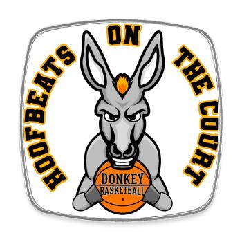 Hoofbeats Sur Le Cul Du Joueur De Basket-ball Sur Le Court - Magnet carré - blanc - Devant