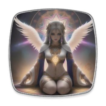 Angel of the light - Viereckiger Kühlschrankmagnet - Weiß - Vorne