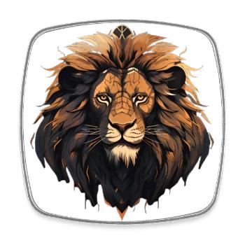 The king of the beasts, the lion - Square fridge magnet - white - Front