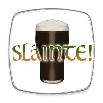Sláinte! IrishPub Irland Stout Bier Pint - Viereckiger Kühlschrankmagnet - Weiß - Vorne