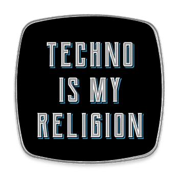 La techno est ma religion Hard Dark Acid - Magnet carré - blanc - Devant