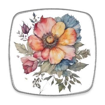 Blütenzauber im Aquarellstil: Einzigartiges design - Viereckiger Kühlschrankmagnet - Weiß - Vorne