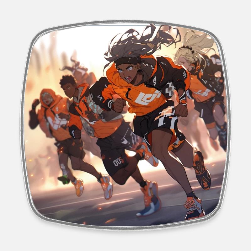 Final sprint! - Square fridge magnet - white
