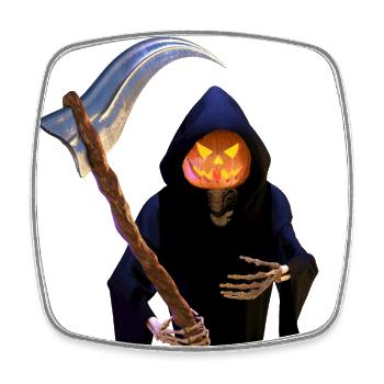 La Faucheuse pour Halloween - Magnet carré - blanc - Devant