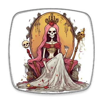 Halloween Skeleton Queen Sweet Sour Disguise - Square fridge magnet - white - Front