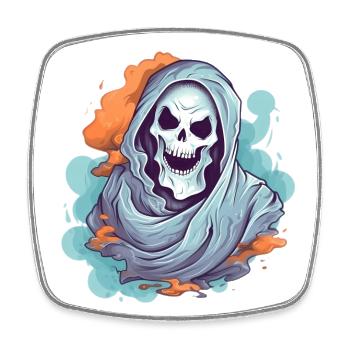 Halloween Skeleton King Sweet Sour Disguise - Square fridge magnet - white - Front