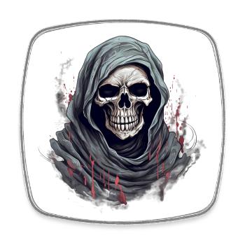 Halloween Skeleton Trick or Treat Disguise - Square fridge magnet - white - Front