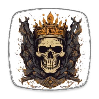 Halloween Skeleton King Sweet Sour Disguise - Square fridge magnet - white - Front