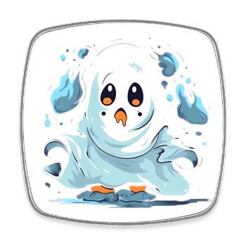 Halloween Ghost Sweet Sour Disguise - Square fridge magnet - white - Front