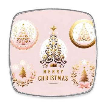 Frohe Weihnachten - Viereckiger Kühlschrankmagnet - Weiß - Vorne