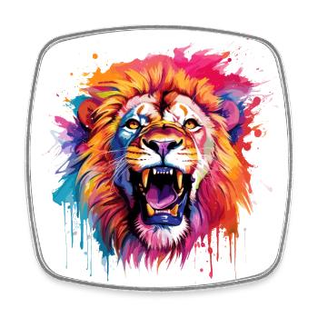 Lion - Square fridge magnet - white - Front
