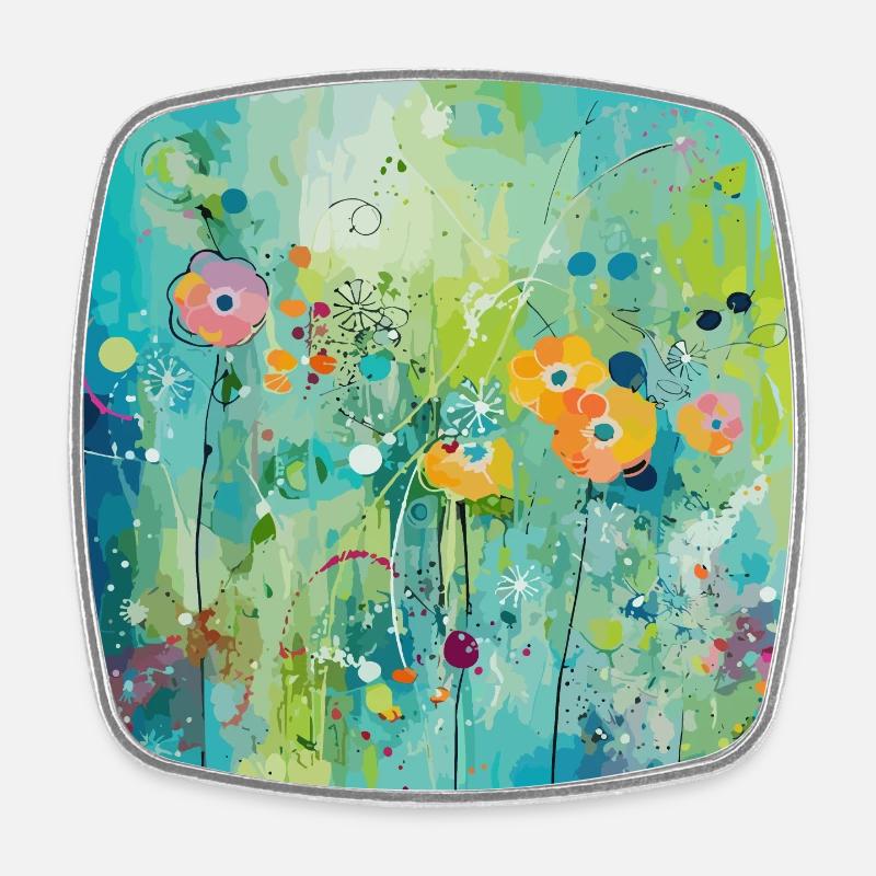 Blossom Bliss - Square fridge magnet - white