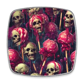 Skulls Lollipops Melted - Square fridge magnet - white - Front